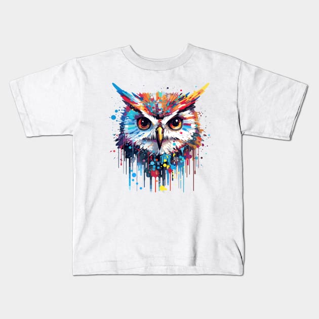 Owl Bird Animal Nature Freedom Wildlife Wonder Abstract Kids T-Shirt by Cubebox